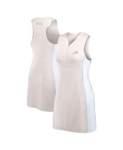 Fanatics Women's Cream Buffalo Bills Studio Boost Athletic Half-Zip Dress