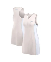 Fanatics Women's Cream Buffalo Bills Studio Boost Athletic Half-Zip Dress