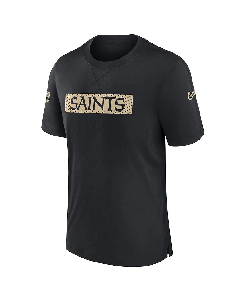 Nike Men's Black New Orleans Saints Sideline Player Performance T-Shirt