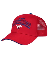 Colosseum Men's Red Smu Mustangs Wyatt Primary Team Trucker Adjustable Hat