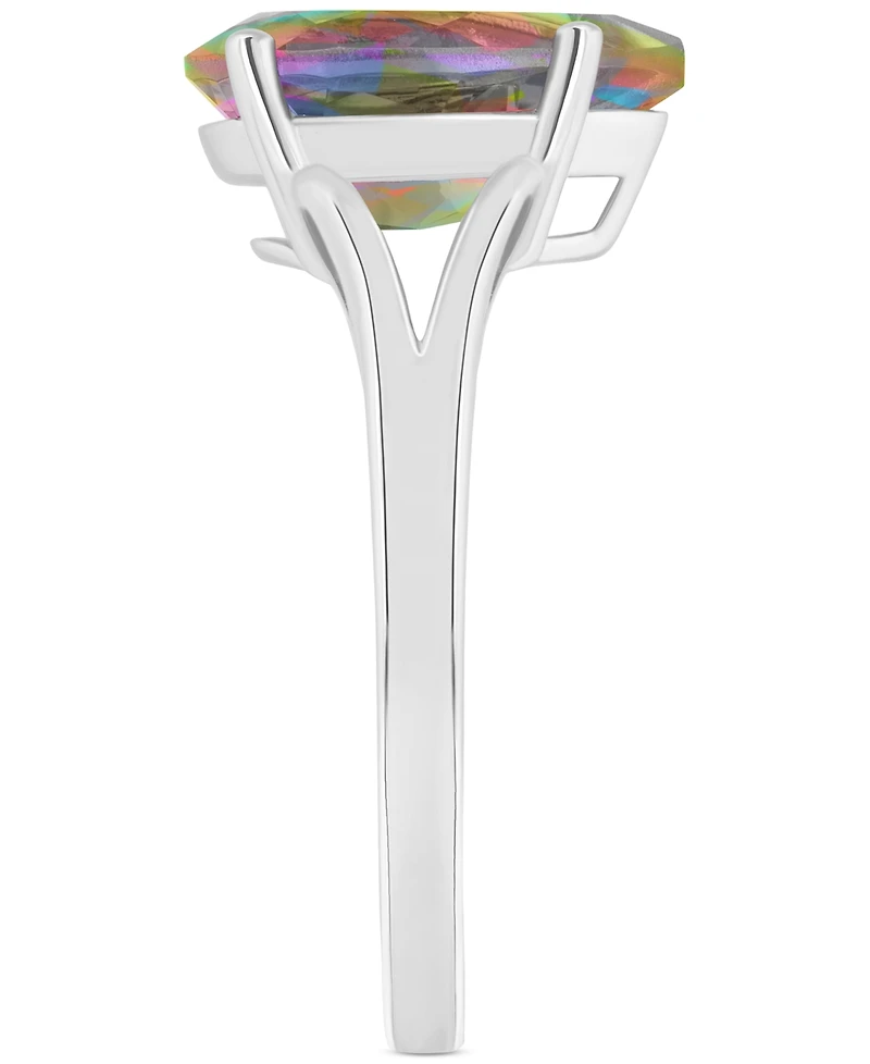 Mystic Topaz Pear Split Shank Solitaire Ring (3-5/8 ct. t.w.) Sterling Silver (Also Pink Topaz)