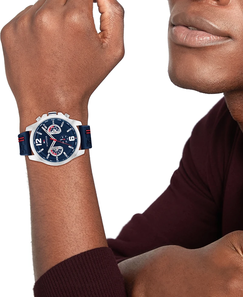 Tommy Hilfiger Men's Quartz Navy Silicone Watch 46mm