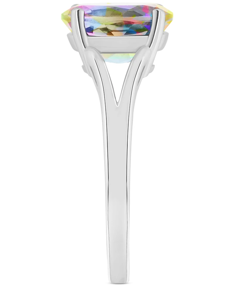 Mystic Topaz Oval Split Shank Solitaire Ring (3-5/8 ct. t.w.) Sterling Silver (Also Pink Topaz)