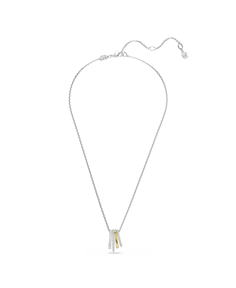 Swarovski Hyperbola Pendant, Mixed Cuts, White, Mixed Metal Finish Necklace