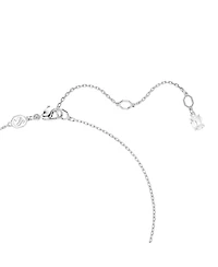 Swarovski Matrix Pendant, Crystal Pearl, Round Cut, White, Rhodium Plated Necklace