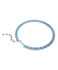 Swarovski Octagon Cut, Color Gradient, Blue, Rhodium Plated Millenia Necklace
