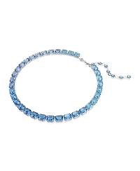 Swarovski Octagon Cut, Color Gradient, Blue, Rhodium Plated Millenia Necklace