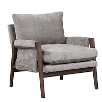 Streamdale Furniture Mid-Century Modern Velvet Accent Armchair, Gray