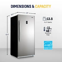 Newair 13.8 cu ft. Upright Freezer, Fridge Freezer Convertible, Garage Ready Refrigerator, Frost Free Freezer with Door Alarm, Stand up Deep Freezer,