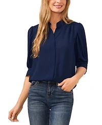CeCe Women's 3/4-Sleeve Collared Button Down Top