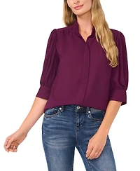 CeCe Women's 3/4-Sleeve Collared Button Down Top
