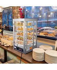 WeChef 600W 5-Shelf Commercial Food Warmer 15" Countertop Catering Pizza Display Case