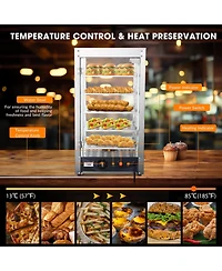 WeChef 600W 5-Shelf Commercial Food Warmer 15" Countertop Catering Pizza Display Case