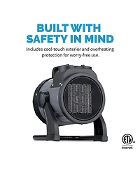 New air Portable Ceramic 120v Electric Garage Heater, 160 sq. ft with Adjustable Tilt Head, Perfect for Garages, Workshops and More