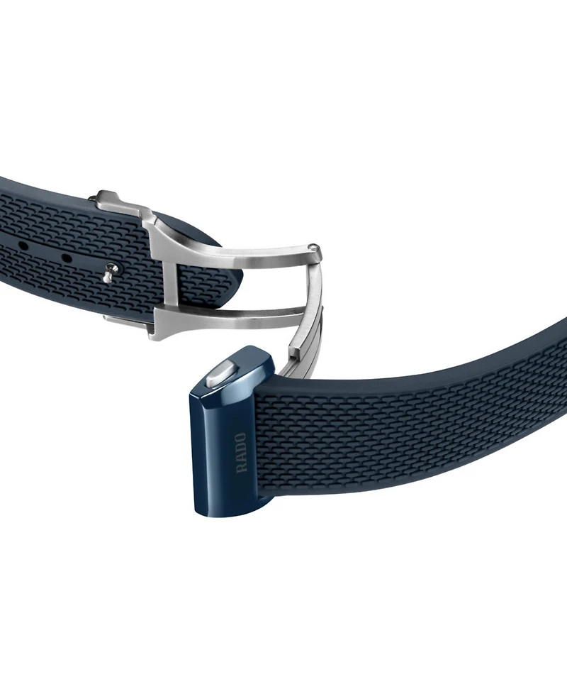 Rado Men's Swiss Automatic Captain Cook Navy Blue Rubber Strap Watch 43mm