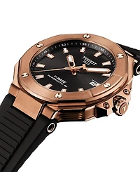 Tissot Men's Swiss Automatic T-Race Powermatic 80 Black Silicone Strap Watch 41mm
