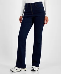 Tinseltown Juniors' High-Rise Zip-Front Flare-Leg Jeans