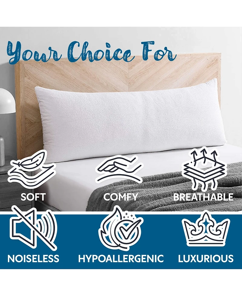 Guardmax Standard Size Terry Cotton Waterproof Pillow Protector with Zipper - White (4 Pack)