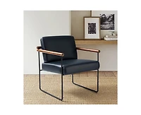 Hulala Home Justo Modern Arm Chair with Sturdy Metal Tube Side
