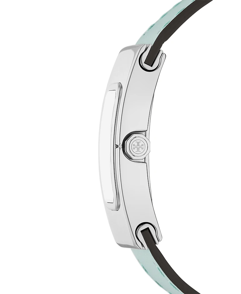 Tory Burch Women's The T Watch Blue Leather Strap Watch 18mm