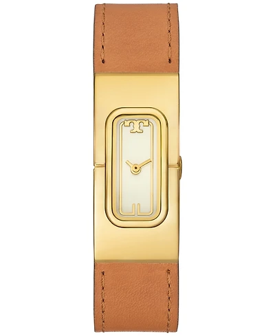 Tory Burch Women's The T Watch Brown Leather Strap Watch 18mm