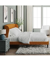 Hulala Home Gerald Modern Upholstered Wingback Platform Bed