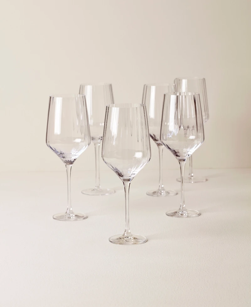 Lenox Tuscany Classics Angled Optic Wine Glasses, Set Of 6