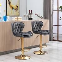 Streamdale Chrome Swivel Bar Stools with Adjustable Lift
