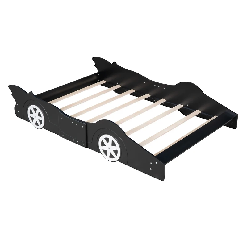 Streamdale Full Race Car-Shaped Platform Bed With Wheels