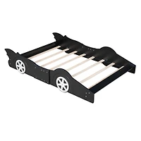 Streamdale Full Race Car-Shaped Platform Bed With Wheels