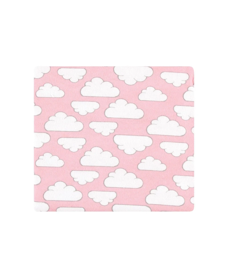 Hudson Baby Girls 4Pk Flannel Receiving Blanket (Cotton Poly)