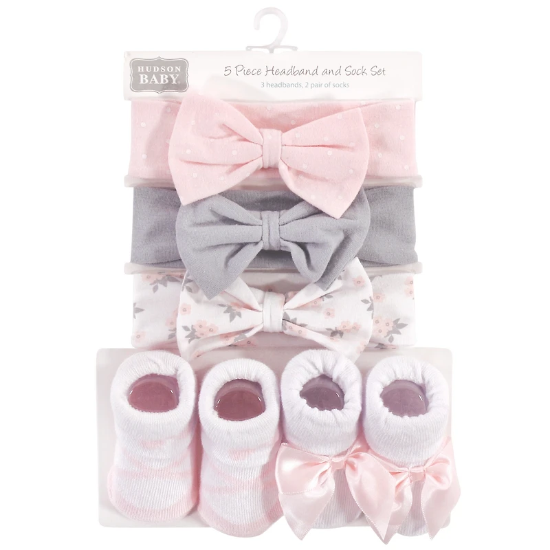 Hudson Baby Girls Headband and Socks Set