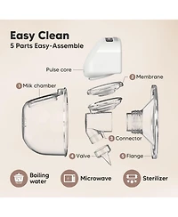 KeaBabies Pulse S10 Pro Breast Pump, Hands Free Double Electric Breast Pumps, Wearable Breastfeeding Pump Portable, 24mm Flange