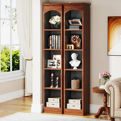 Tribesigns 70.9-Inch Tall Narrow Bookcase, 5-Tier Cube Bookshelf with Storage, Modern Slim Corner Display Shelves for Home Office