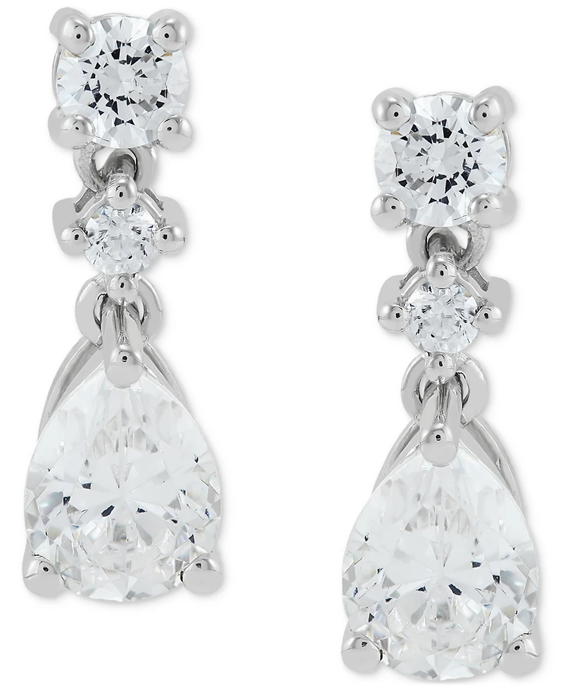 Grown With Love Lab Grown Diamond Pear & Round Drop Earrings (2 ct. t.w.) in 14k White Gold