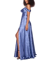 B Darlin Juniors' Sweetheart-Neck Jacquard Gown, Created for Macy's