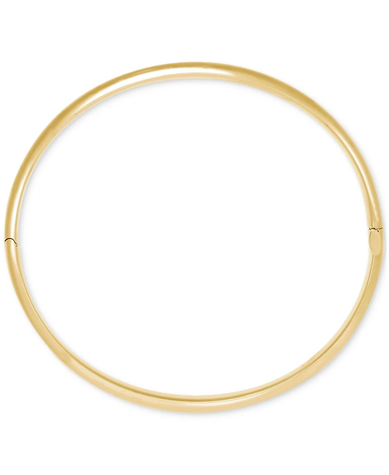 Polished Hinged 8mm Bangle Bracelet in 10k Gold