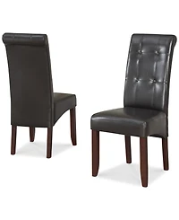 Verona Faux Leather Set of 2 Tufted Parson Chairs
