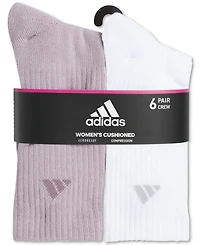 adidas Women's Athletic Cushioned Crew Socks, Pack of 6