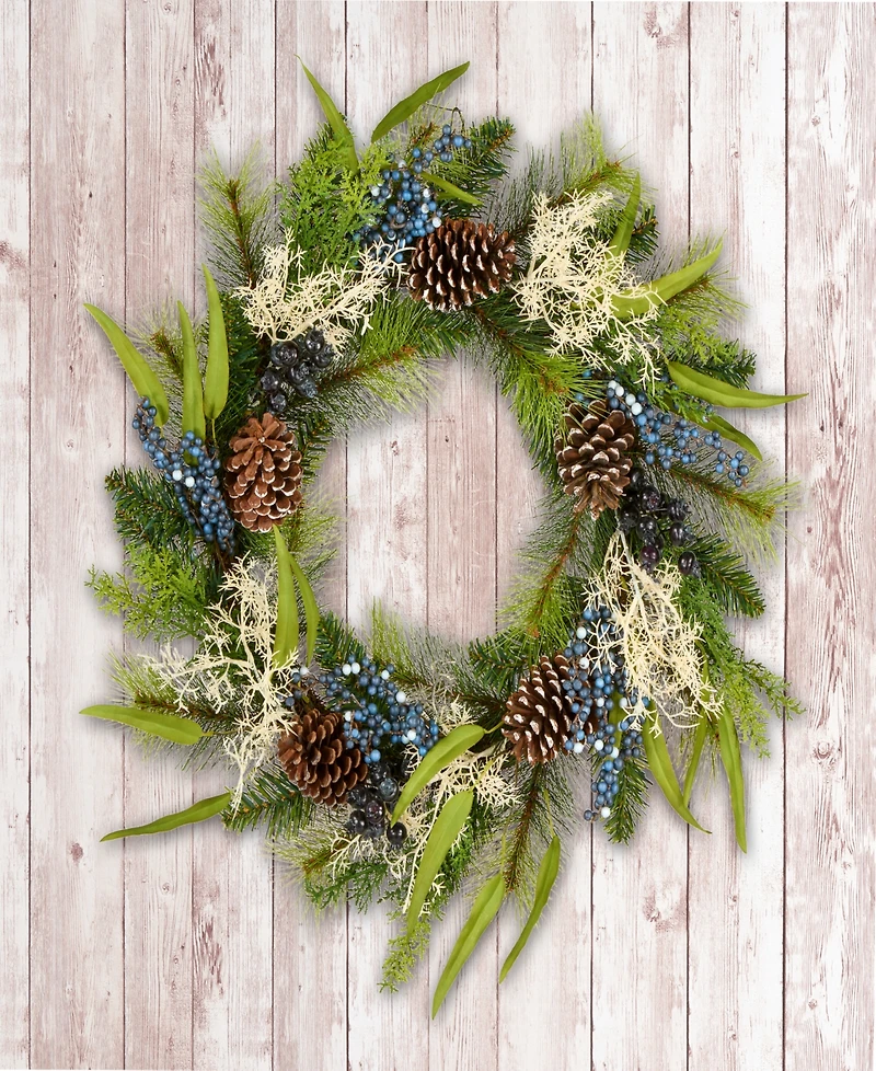 National Tree Company Blueberry Fields Wreath, 24 Inches