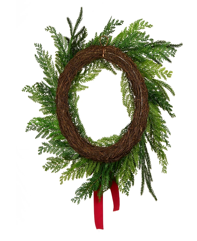 National Tree Company Christmas Cottage Wreath, 24 Inches