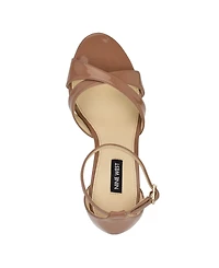 Nine West Women's Saile Criss-Cross High Block Heel Sandals