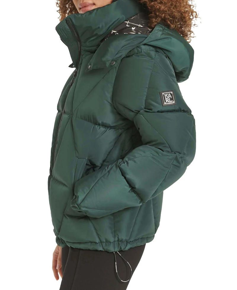 Karl Lagerfeld Paris Women's Hooded Puffer Coat
