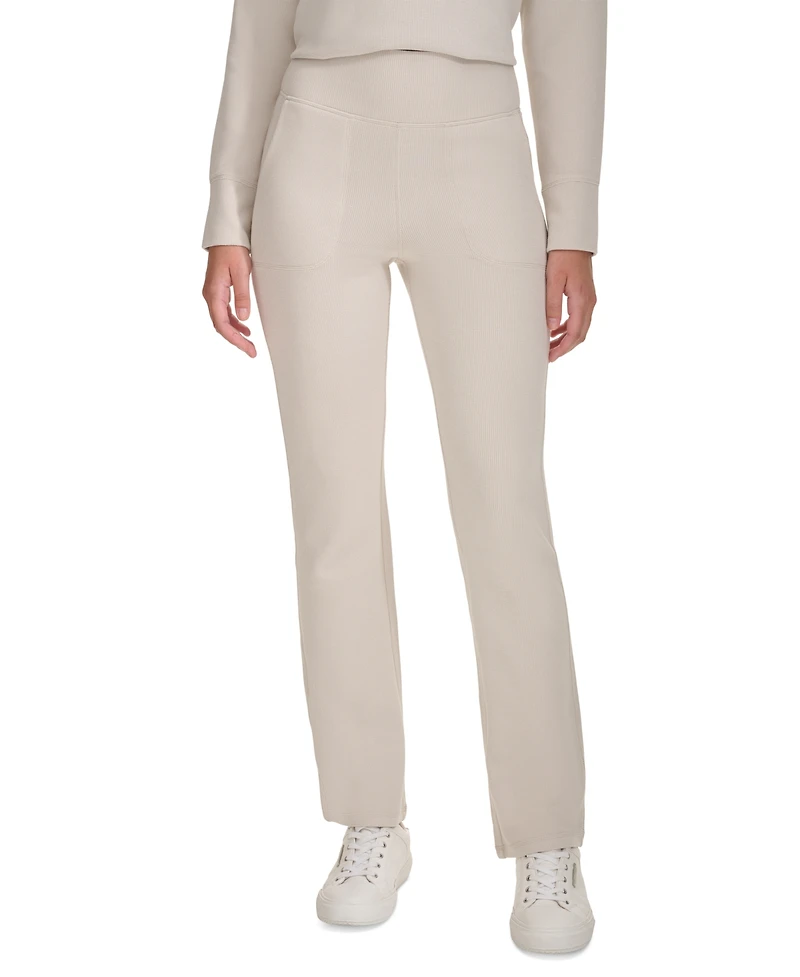 Calvin Klein Performance Women's Tech Waffle-Knit Flare-Leg Pants