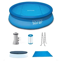 Intex 15ft x 48in Easy Set Above Ground Inflatable Pool w/ Pump and Solar Cover