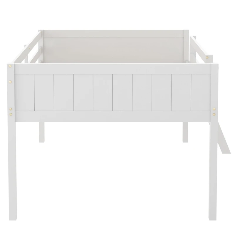 Streamdale Full Wood Low Loft Bed with Ladder