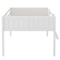 Streamdale Full Wood Low Loft Bed with Ladder