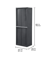 Sterilite Adjustable 4-Shelf Gray Garage Storage Cabinet With Doors, 2 Pack
