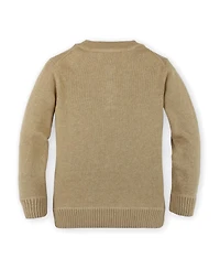 Hope & Henry Boys' Organic Cotton Long Sleeve Henley Pullover Sweater, Kids