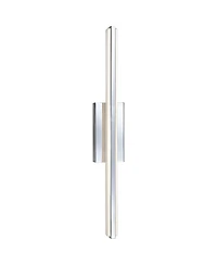 Possini Euro Design Modern Wall Light Led Chrome Hardwired 31 1/4" Wide Light Bar Fixture White Glass for Bathroom Vanity Mirror